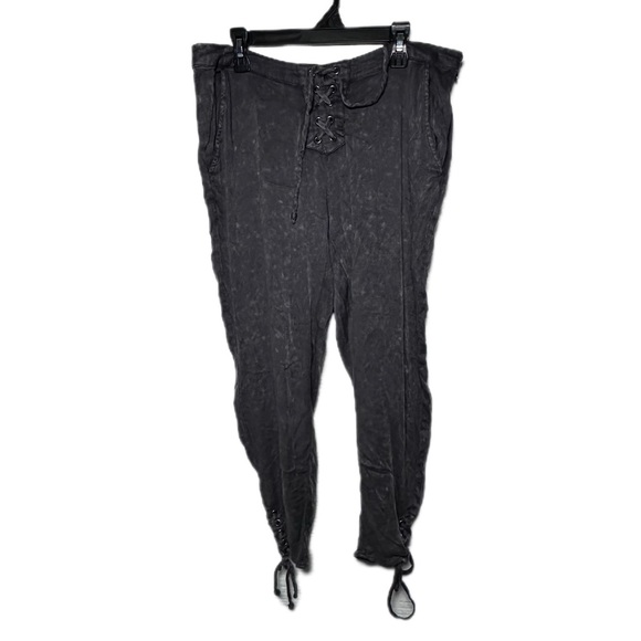 Chaser pants Black Lace Up Pants acid wash - Picture 1 of 12